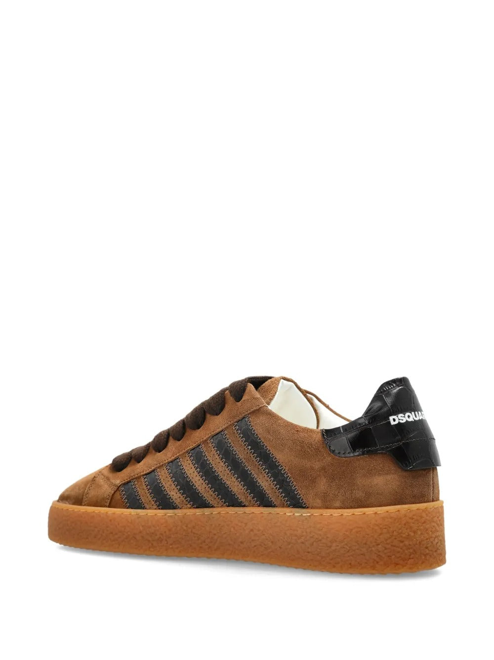 Rapper's delight suede-leather striped sneakers-DSQUARED-Verso