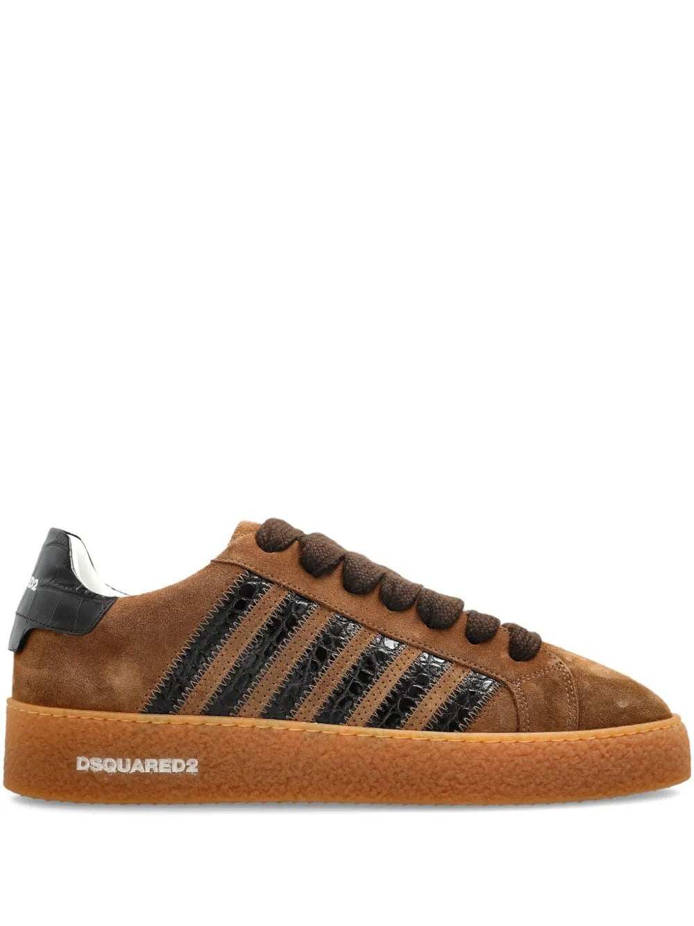 Rapper's delight suede-leather striped sneakers-DSQUARED-Verso