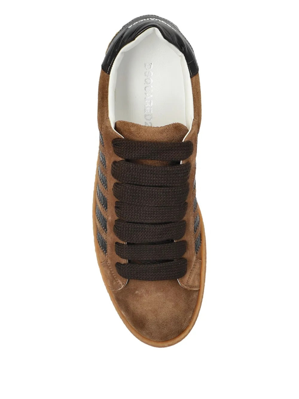 Rapper's delight suede-leather striped sneakers-DSQUARED-Verso