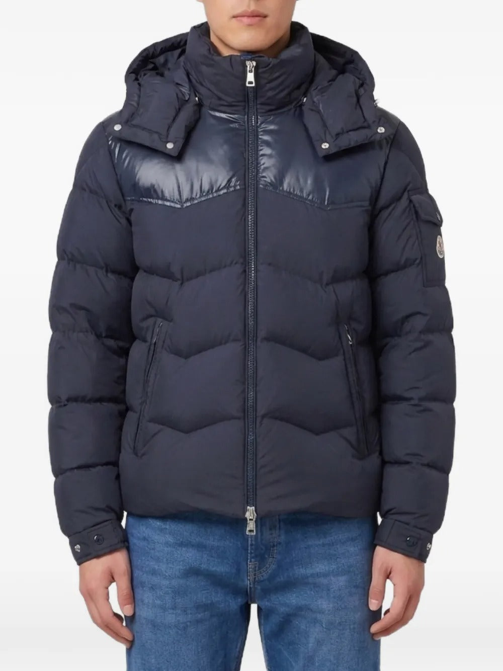 Ravelis Hooded Zig-Zag Quilted Short Down Jacket-MONCLER-Verso