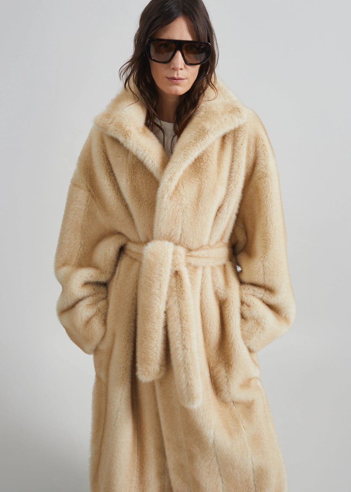 Ravello faux fur robe coat-THE FRANKIE SHOP-Verso