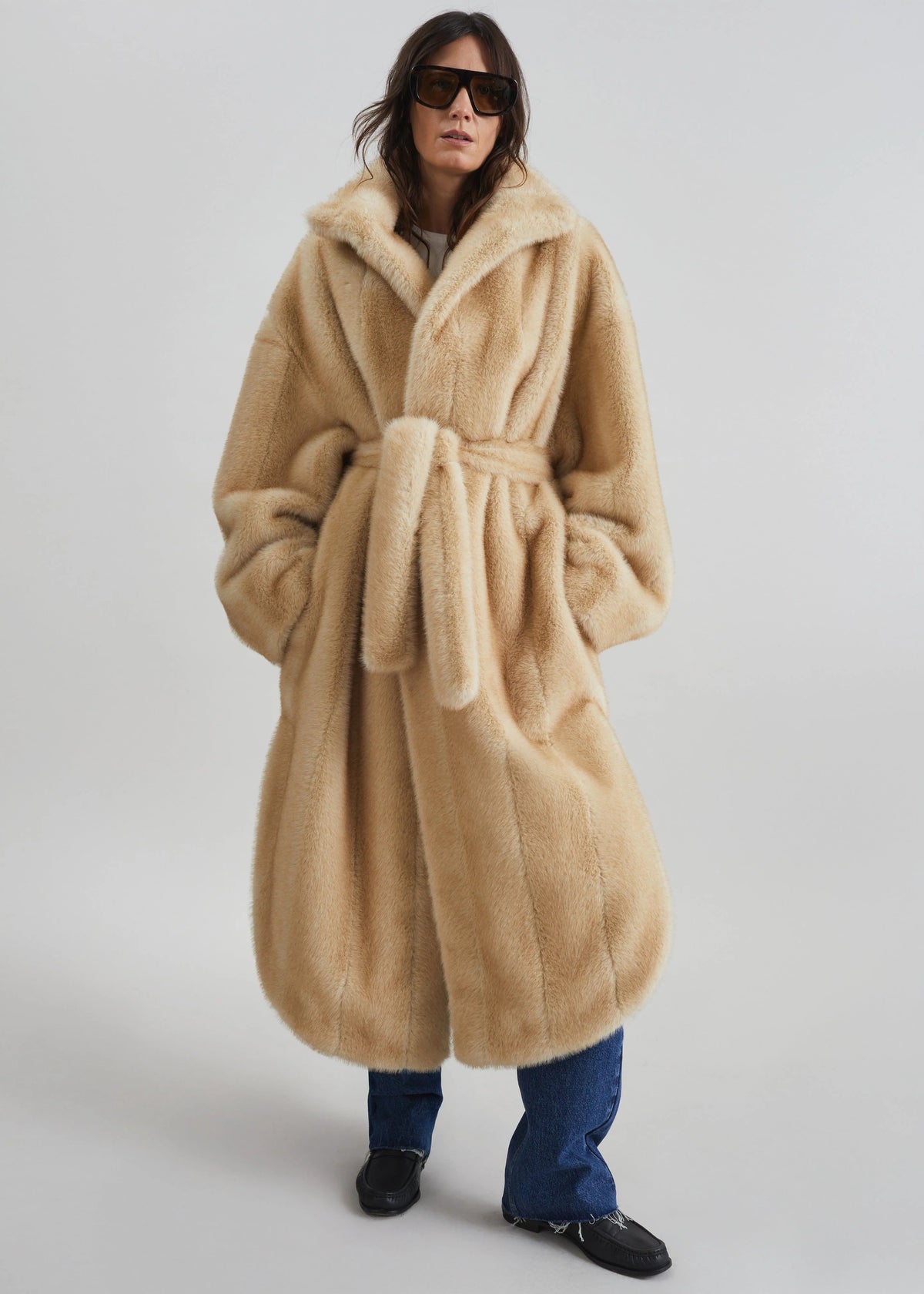 Ravello faux fur robe coat-THE FRANKIE SHOP-Verso