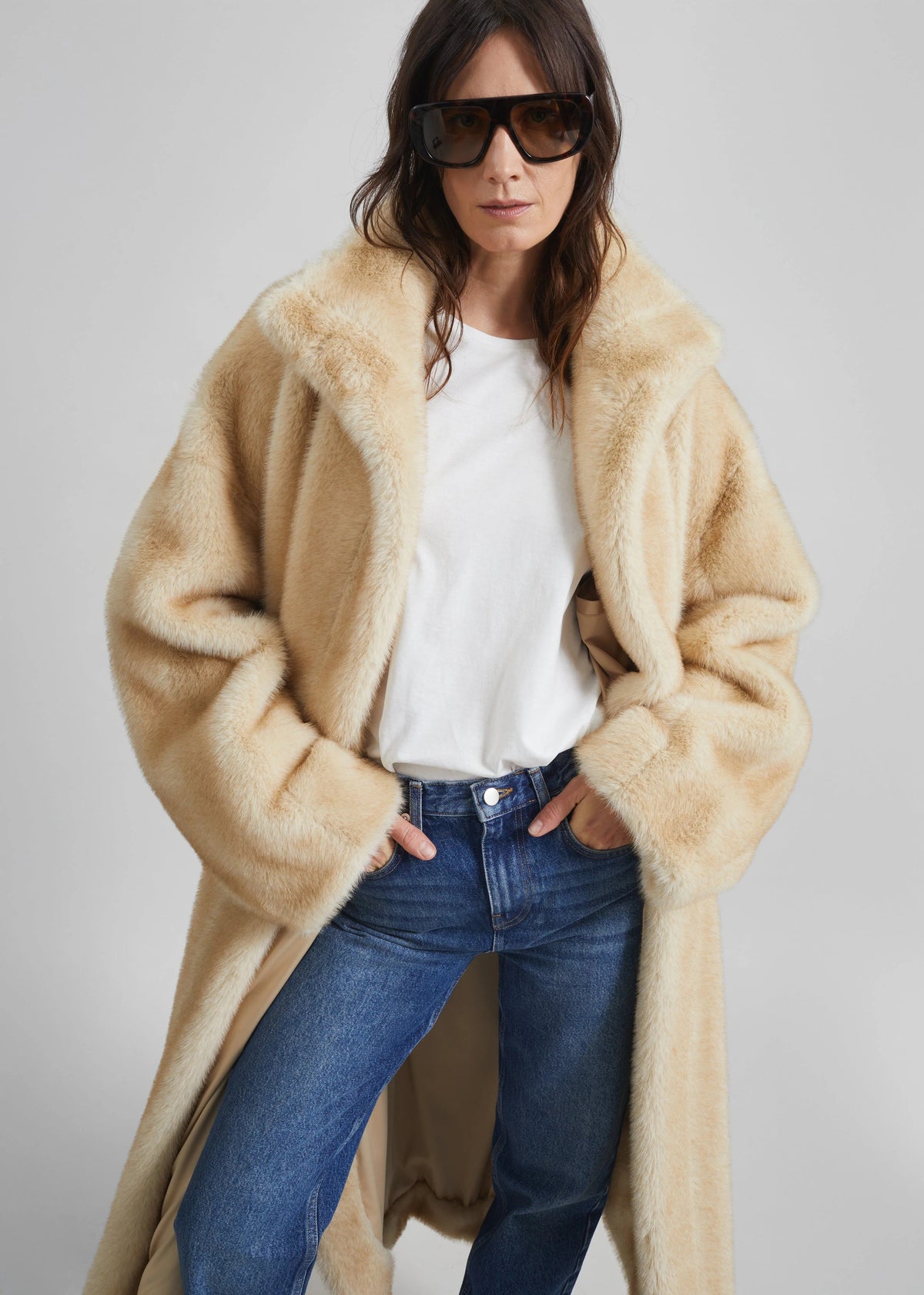 Ravello faux fur robe coat-THE FRANKIE SHOP-Verso