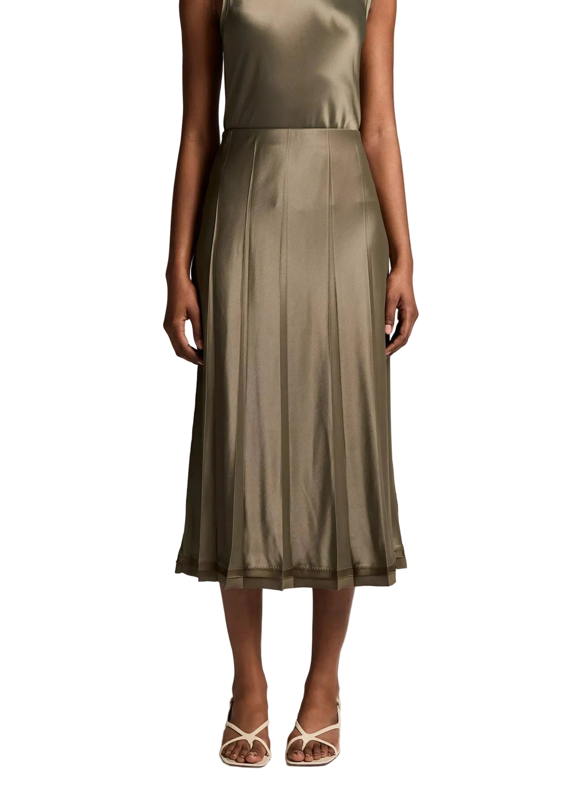 Raw-edge satin skirt-VINCE-Verso