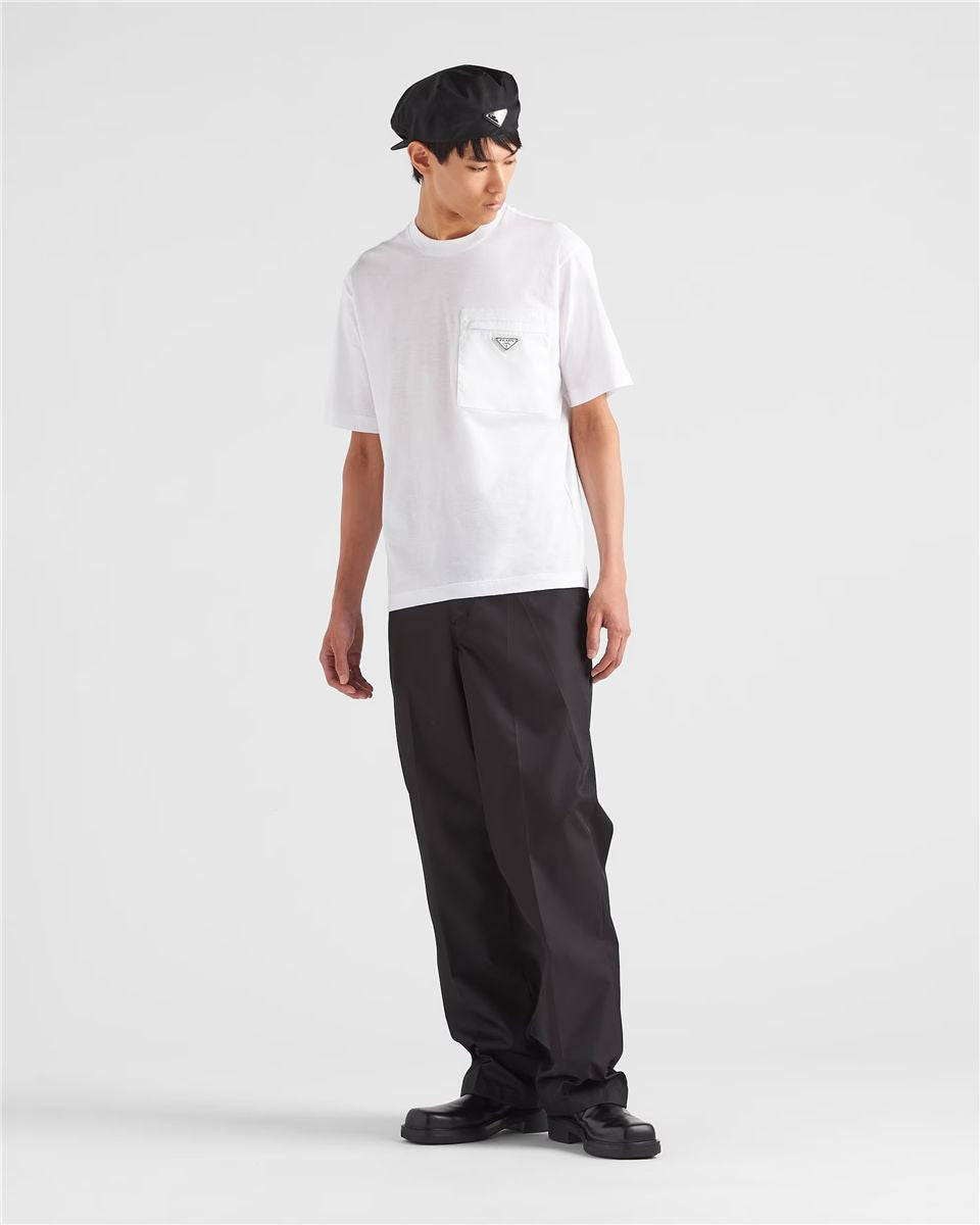Re-nylon and jersey t-shirt