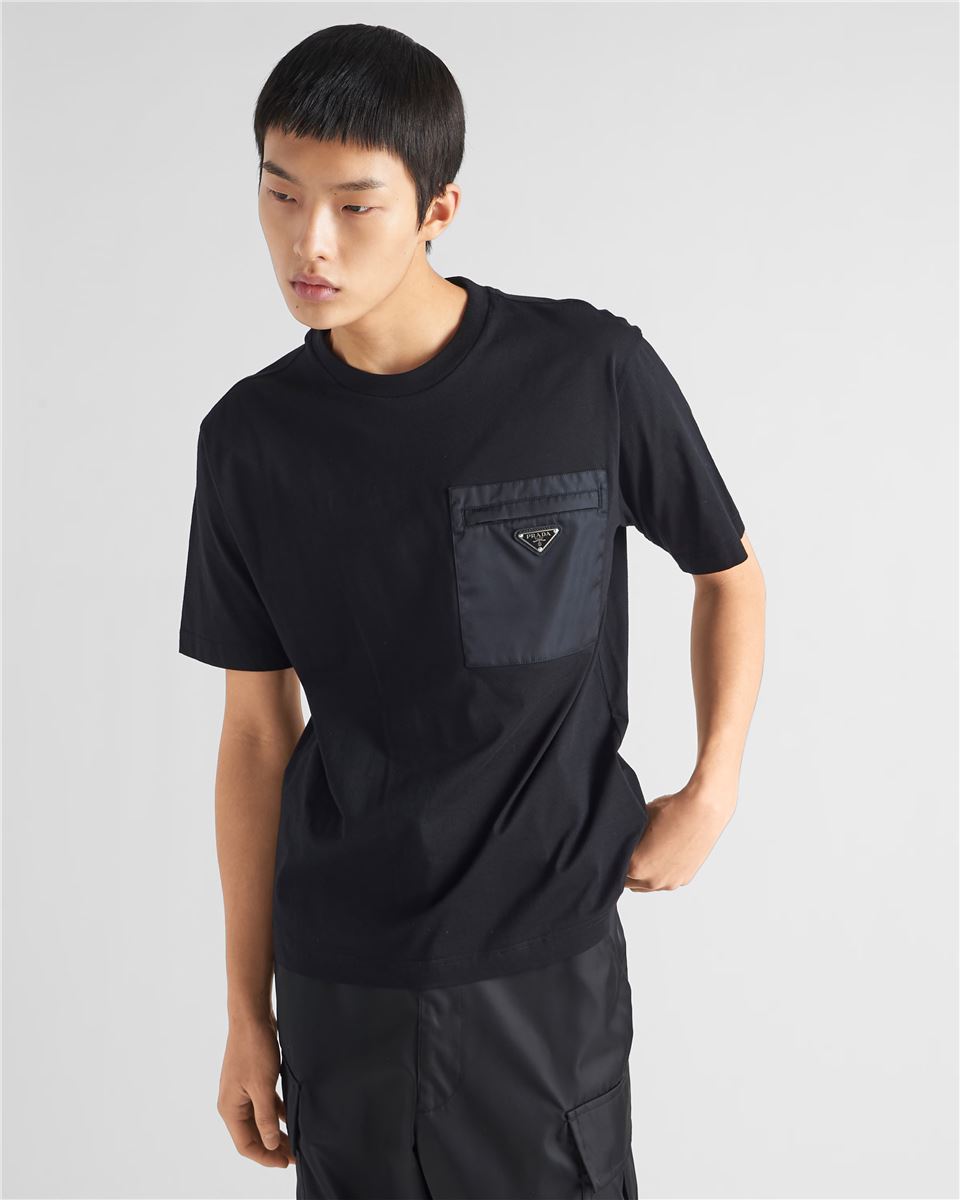 Re-nylon and jersey t-shirt-PRADA-Verso