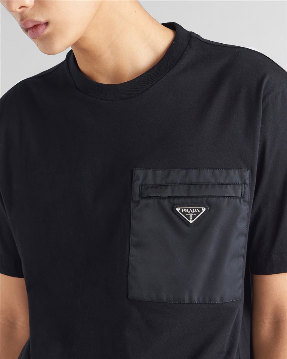 Re-nylon and jersey t-shirt-PRADA-Verso