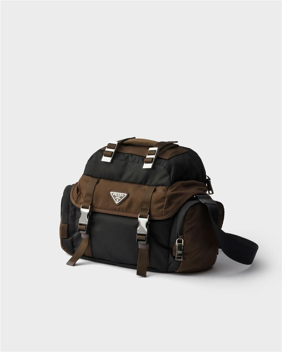 Re-Nylon and Leather Shoulder Bag-PRADA-Verso