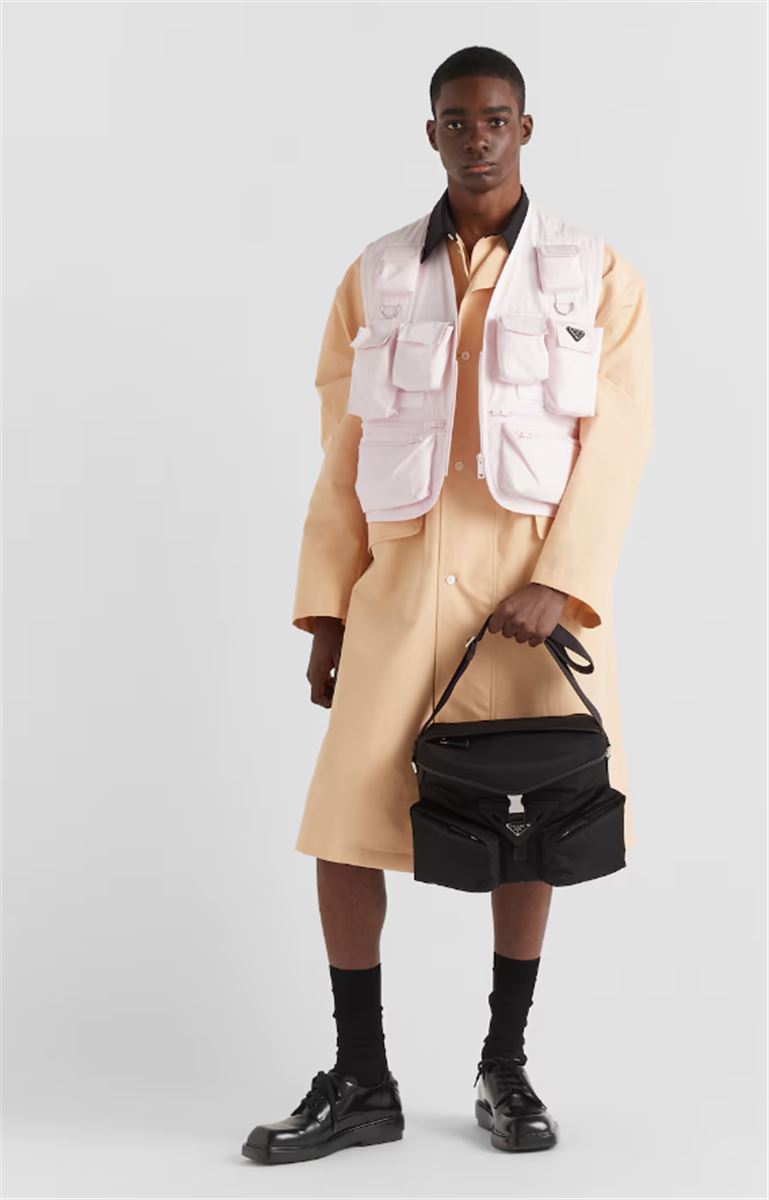 RE-NYLON AND LEATHER SHOULDER BAG - PRADA - Verso