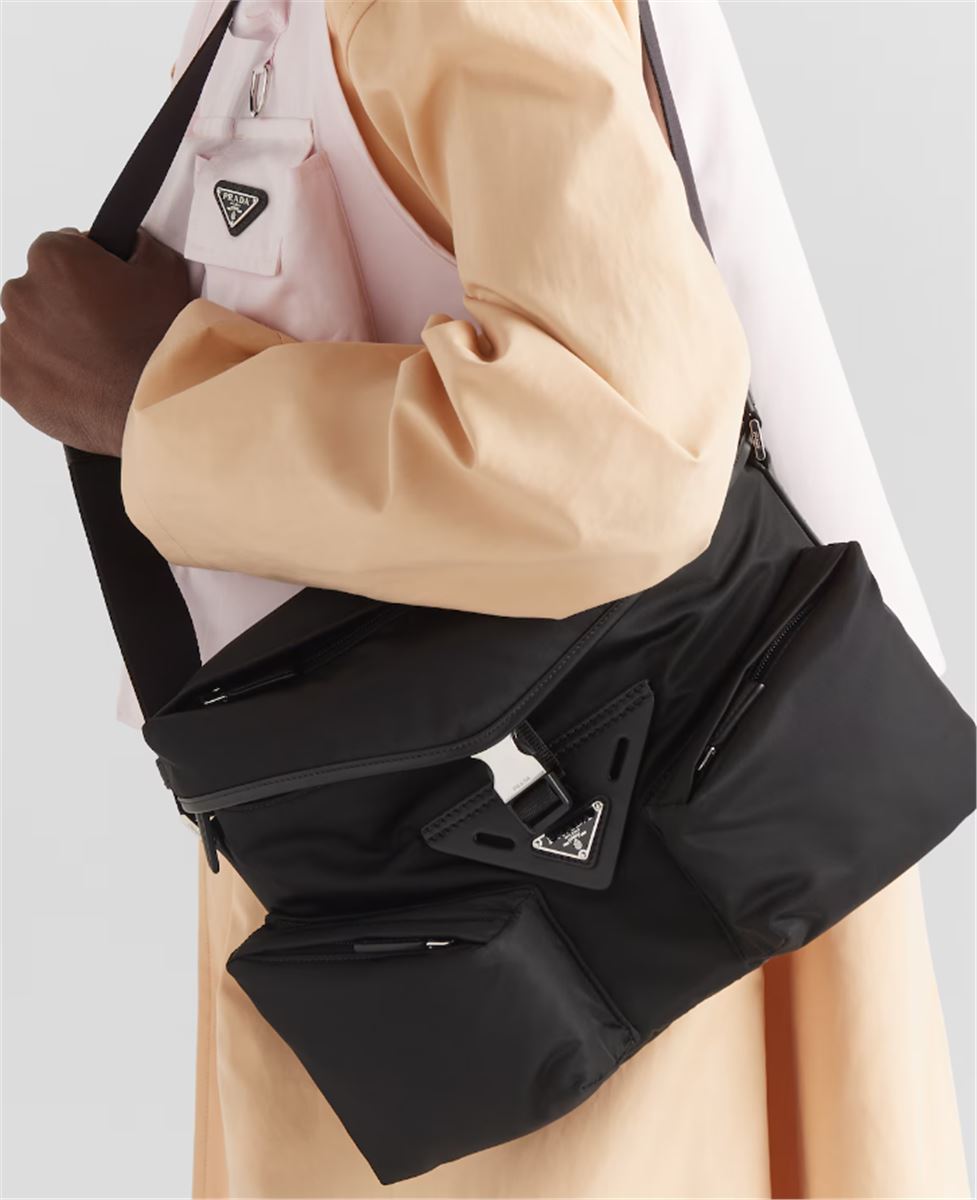 RE-NYLON AND LEATHER SHOULDER BAG - PRADA - Verso