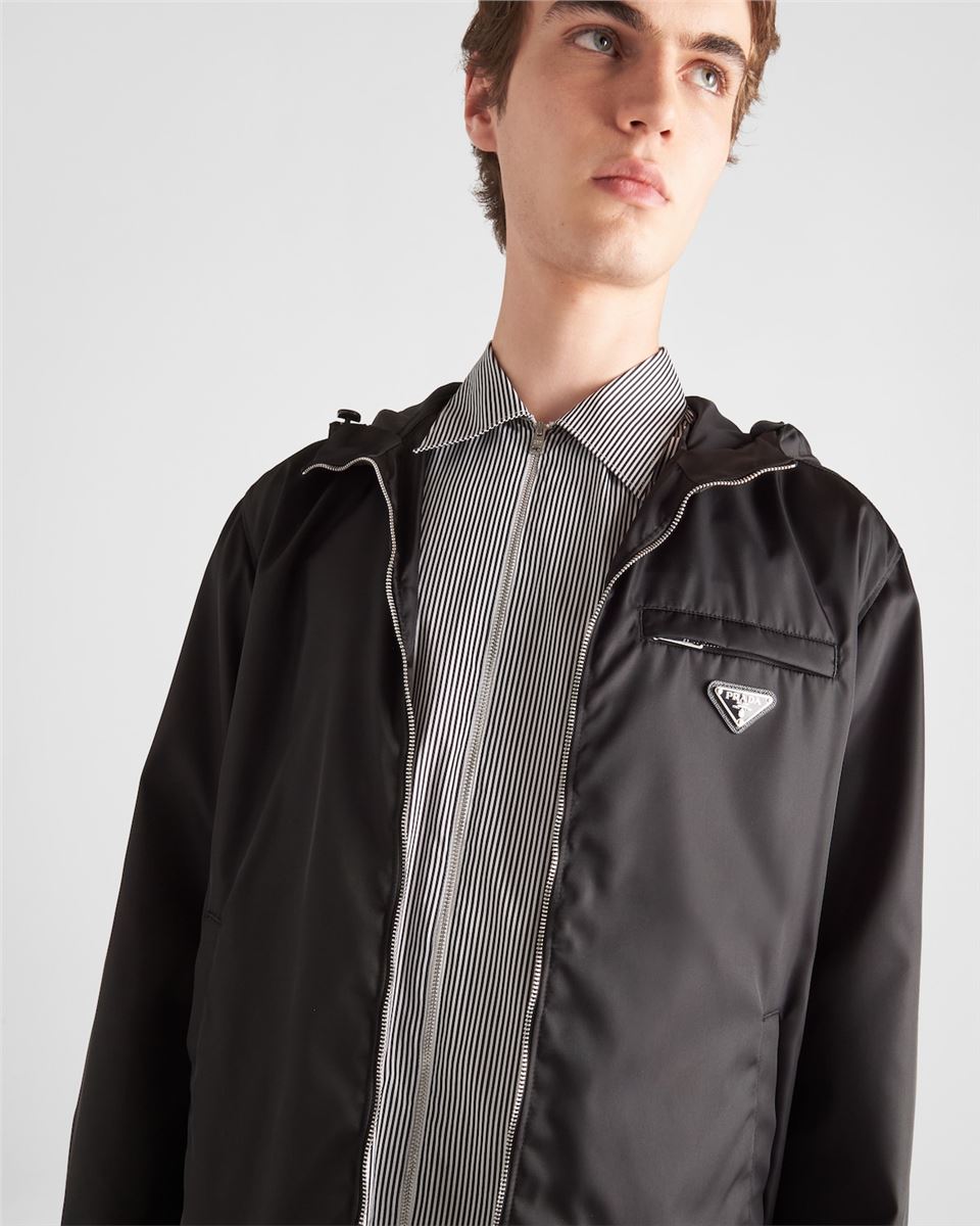 re-nylon hooded blouson jacket-PRADA-Verso
