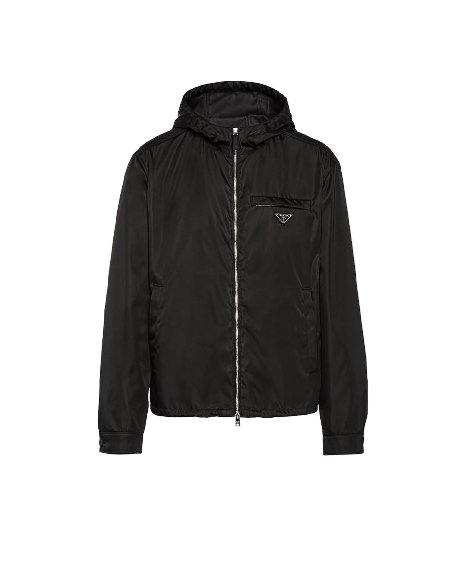 re-nylon hooded blouson jacket-PRADA-Verso