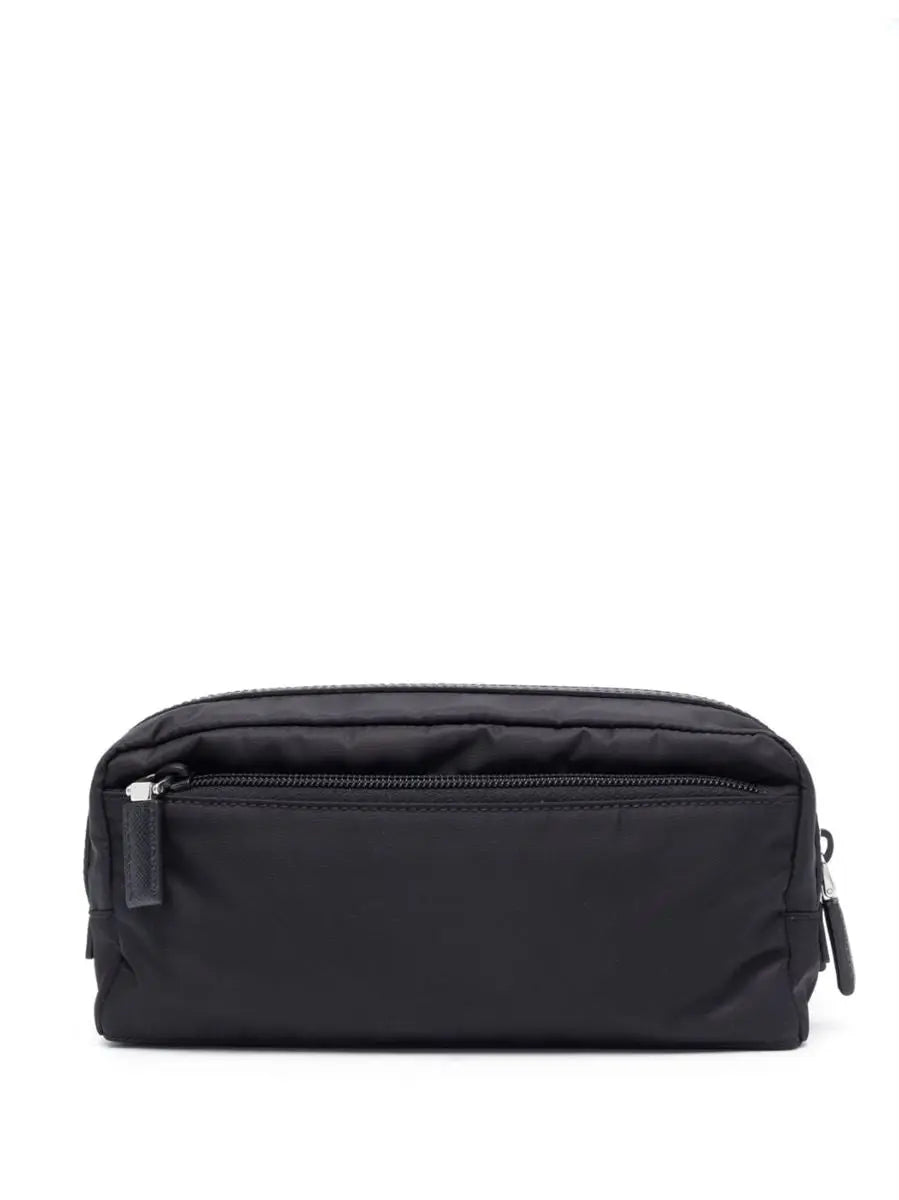 RE-NYLON LOGO-PLAQUE WASH BAG PRADA
