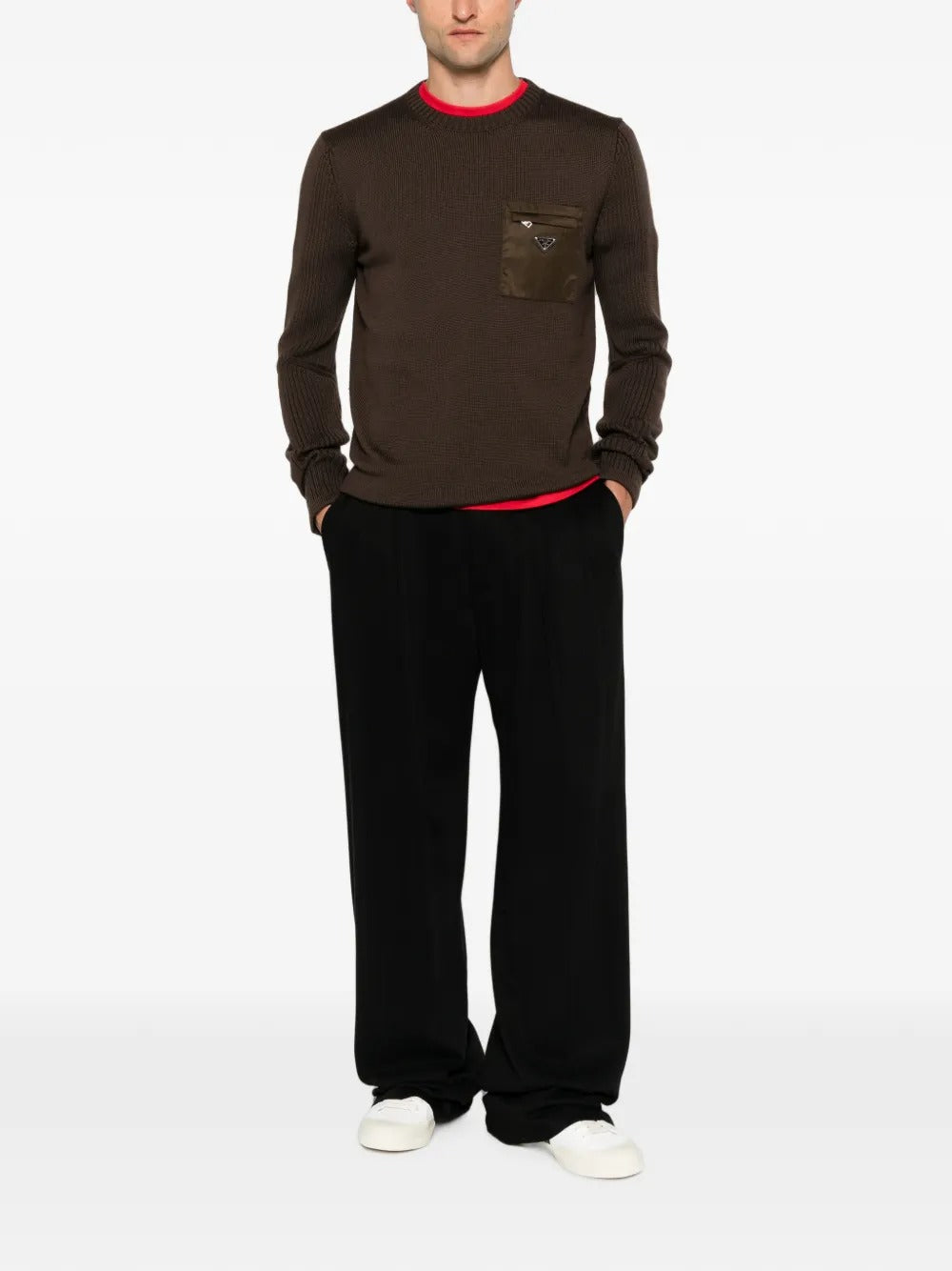 Re-nylon pocket ribbed-knit sweater-PRADA-Verso