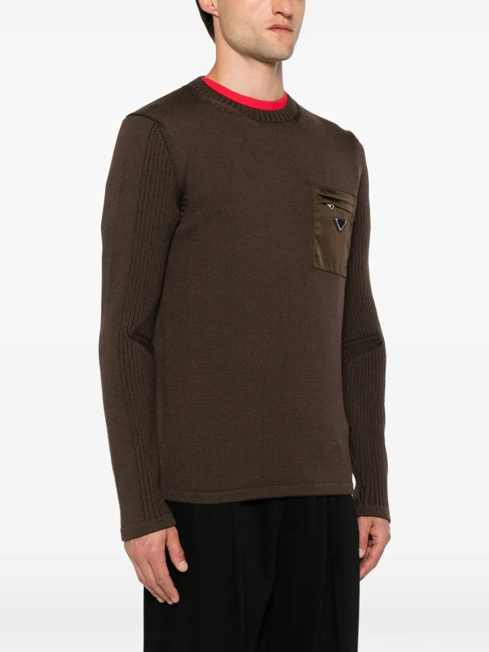 Re-nylon pocket ribbed-knit sweater-PRADA-Verso
