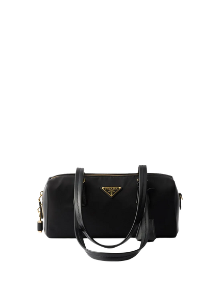 Re-nylon Shoulder Bag with Leather Details