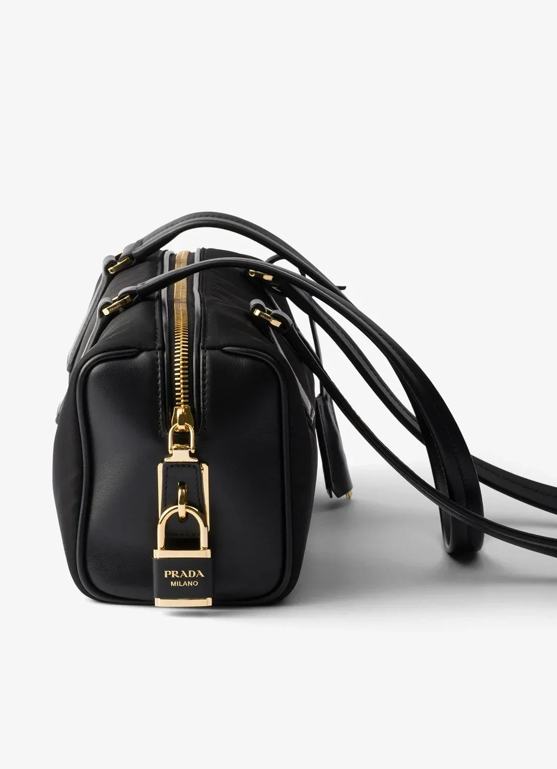 Re-nylon shoulder bag with leather details-PRADA-Verso