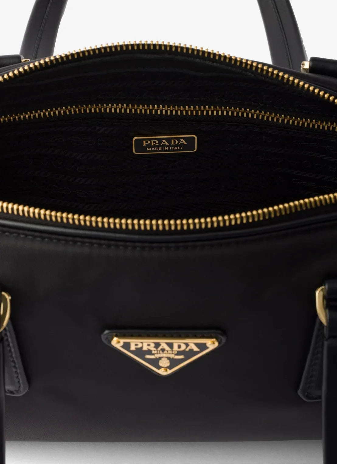 Re-nylon shoulder bag with leather details-PRADA-Verso