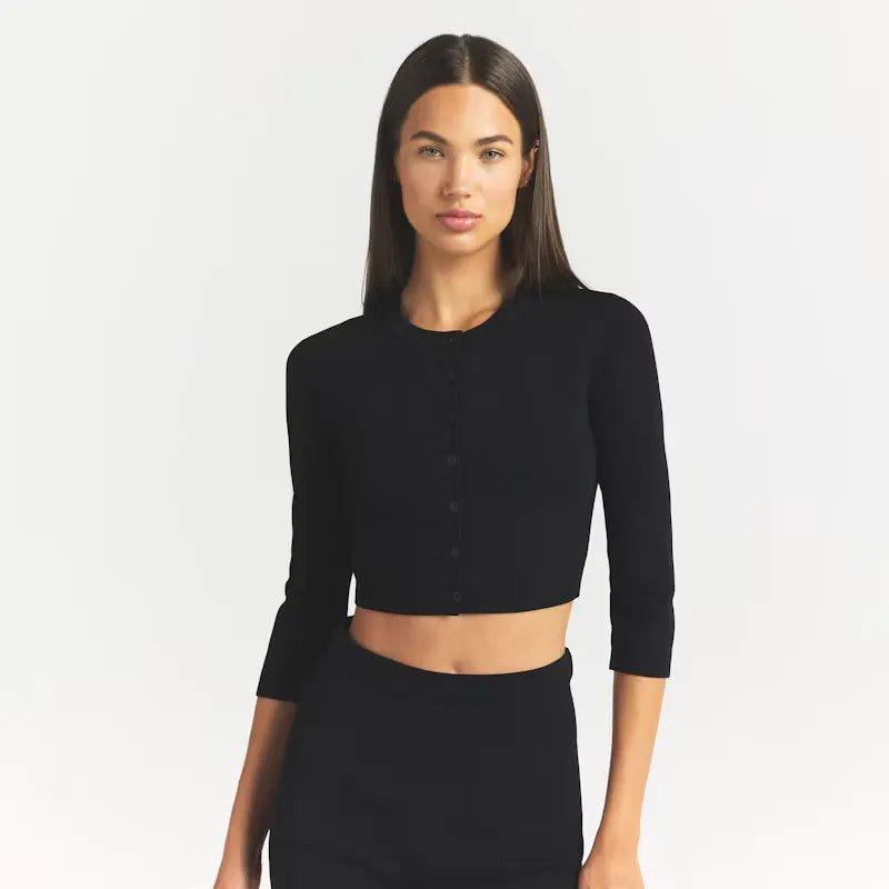 Refined knit crop cardigan-SKIMS-Verso