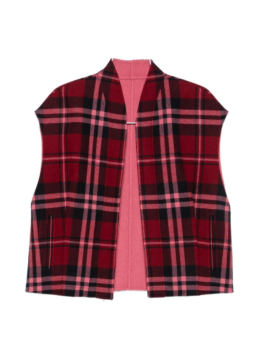 Regine check sleeveless reversible gilet-ALICIA AUDREY-Verso