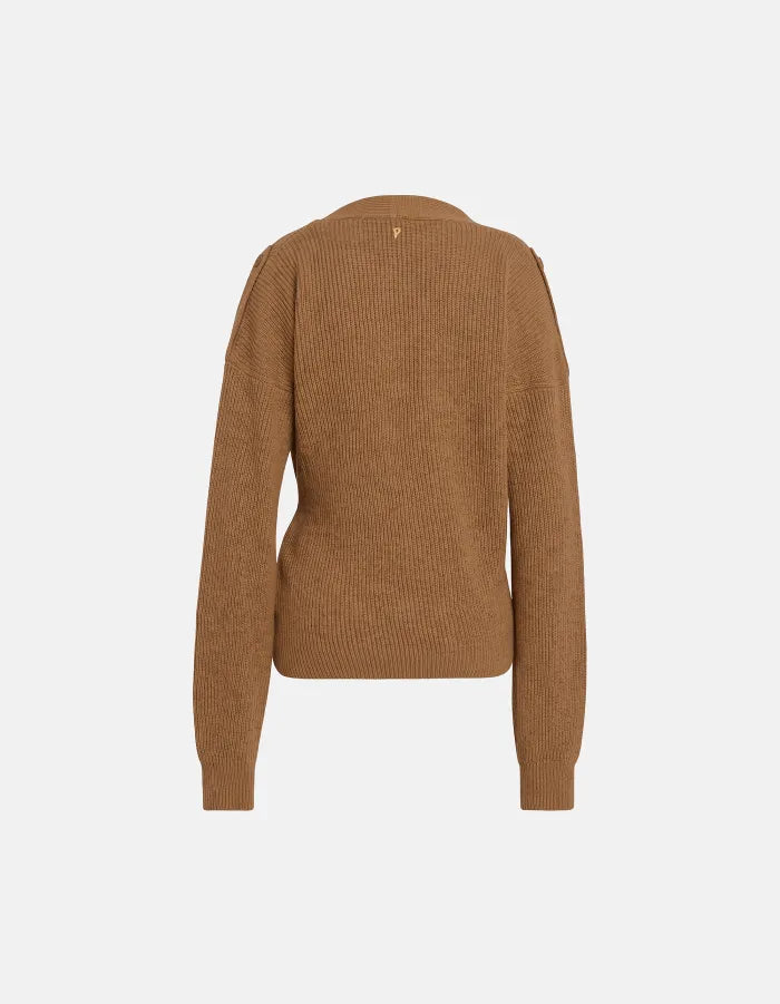 Regular-fit cardigan in fisherman’s rib-DONDUP-Verso