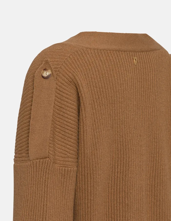Regular-fit cardigan in fisherman’s rib-DONDUP-Verso