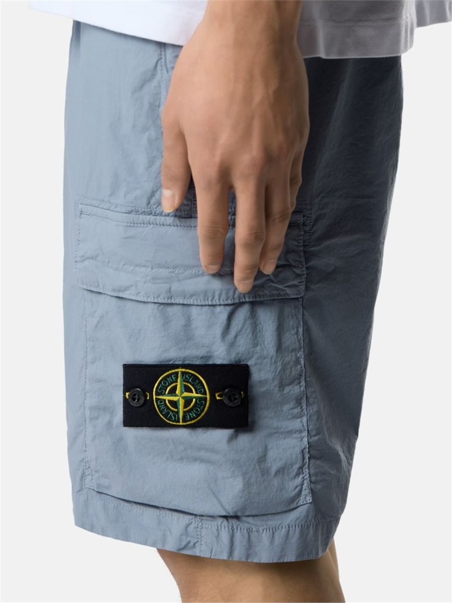 Regular-fit cargo bermuda shorts with zip pockets-STONE ISLAND-Verso