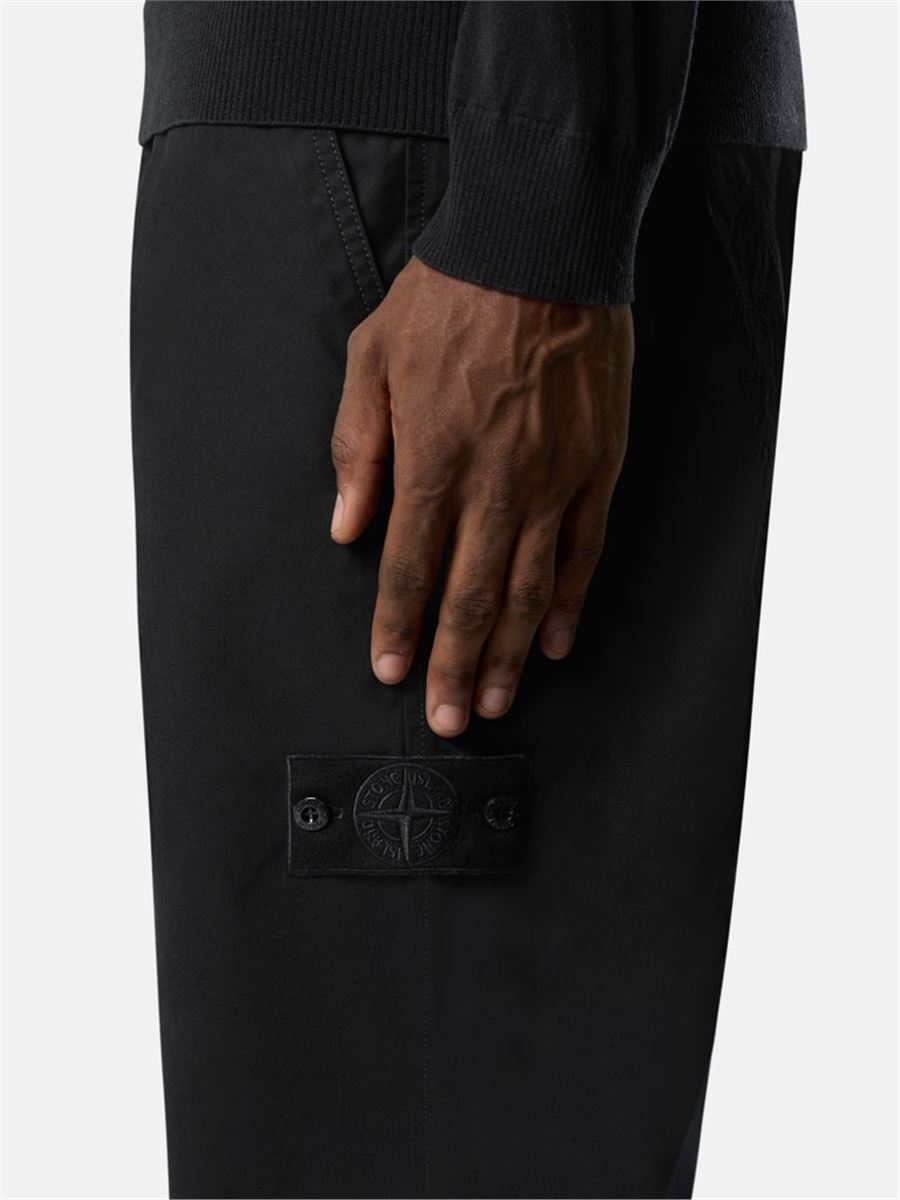 Regular-fit chino trousers with natural weather protection-STONE ISLAND-Verso