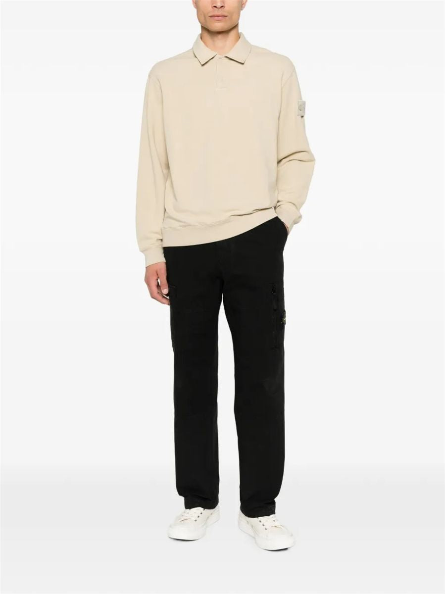 Regular-fit collared sweatshirt with chest pockets-STONE ISLAND-Verso