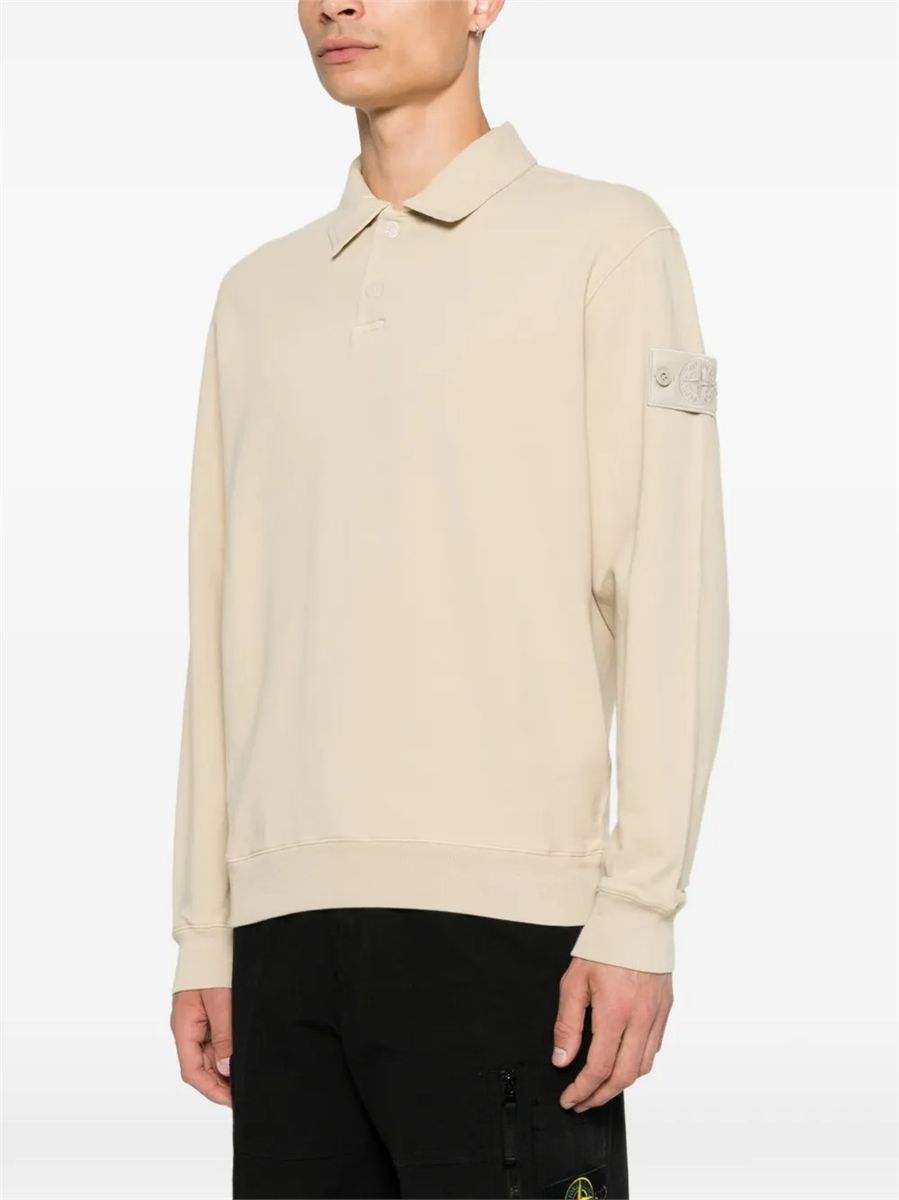 Regular-fit collared sweatshirt with chest pockets-STONE ISLAND-Verso