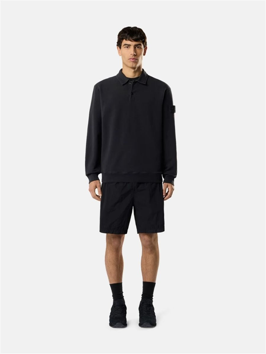 Regular-fit collared sweatshirt with chest pockets-STONE ISLAND-Verso