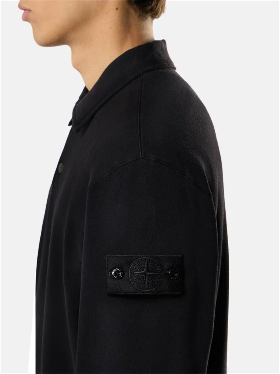 Regular-fit collared sweatshirt with chest pockets-STONE ISLAND-Verso