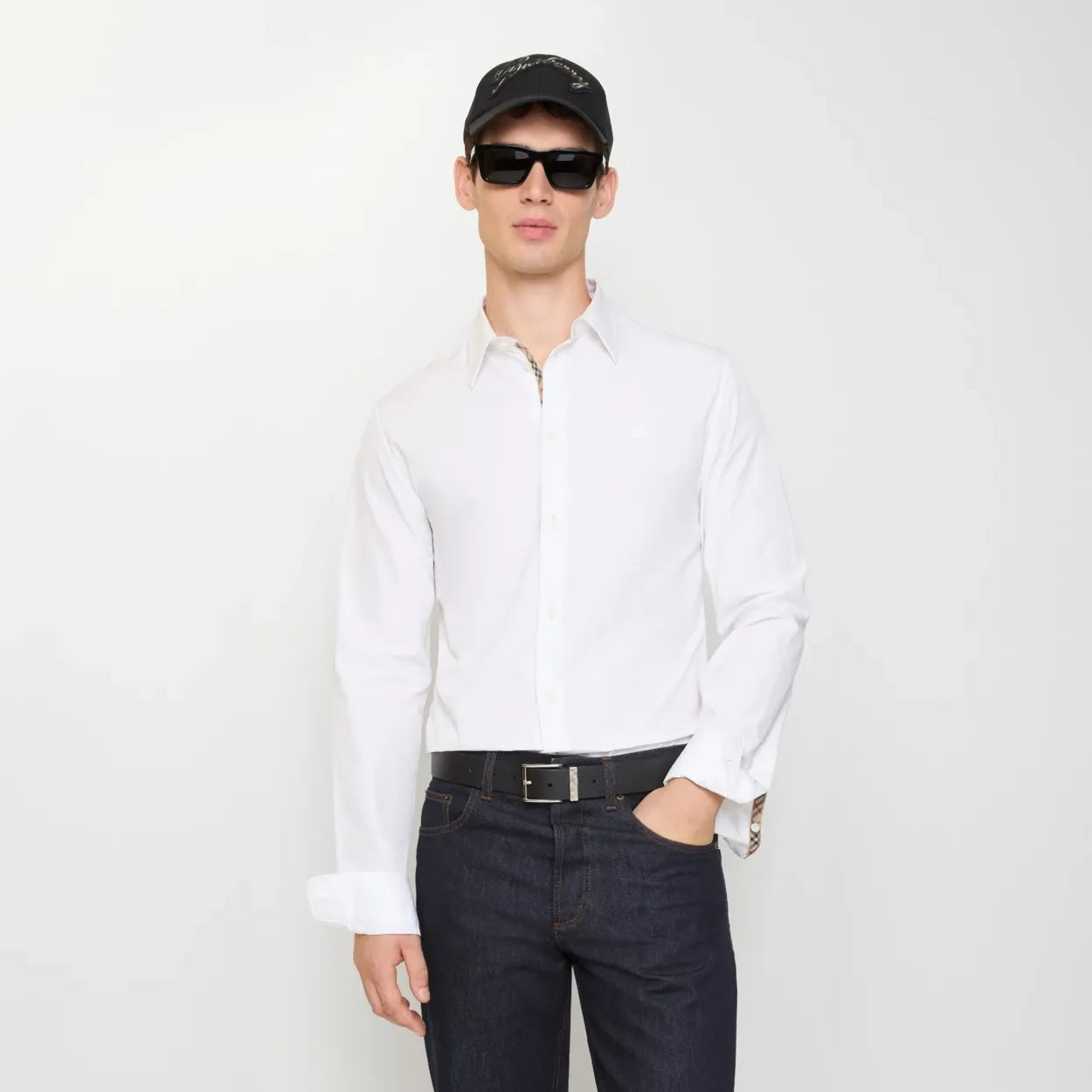 Regular Fit Cotton Poplin Shirt-BURBERRY-Verso