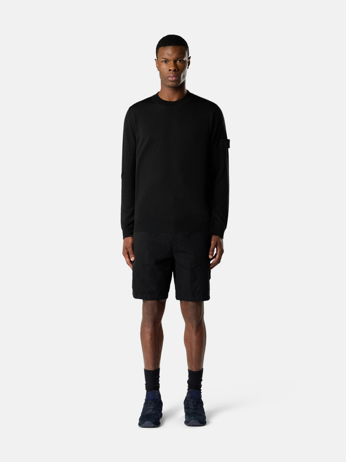Regular-Fit Crewneck Jumper with Ribbed Trims-STONE ISLAND-Verso