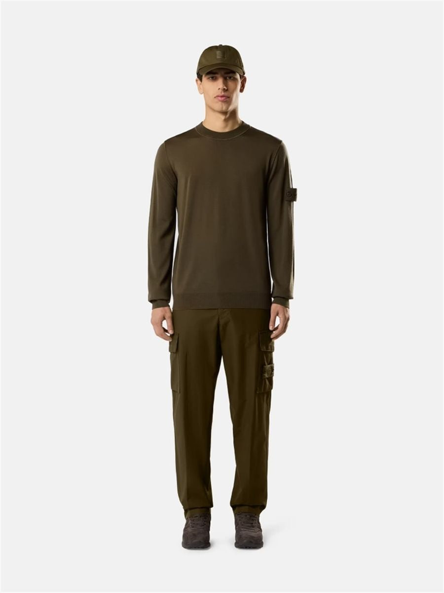 Regular-fit crewneck jumper with ribbed trims-STONE ISLAND-Verso