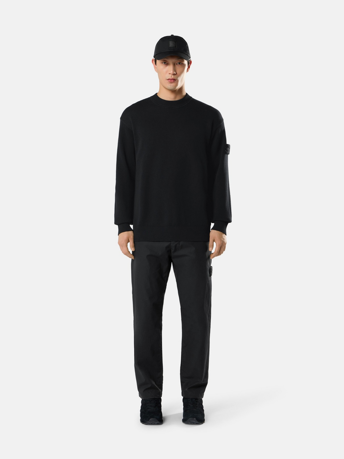Regular-fit crewneck jumper with ribbed trims-STONE ISLAND-Verso