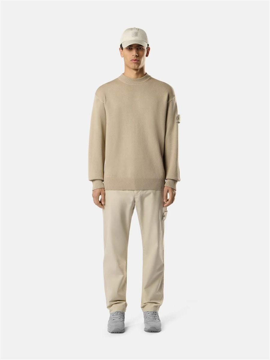 Regular-fit crewneck jumper with ribbed trims-STONE ISLAND-Verso