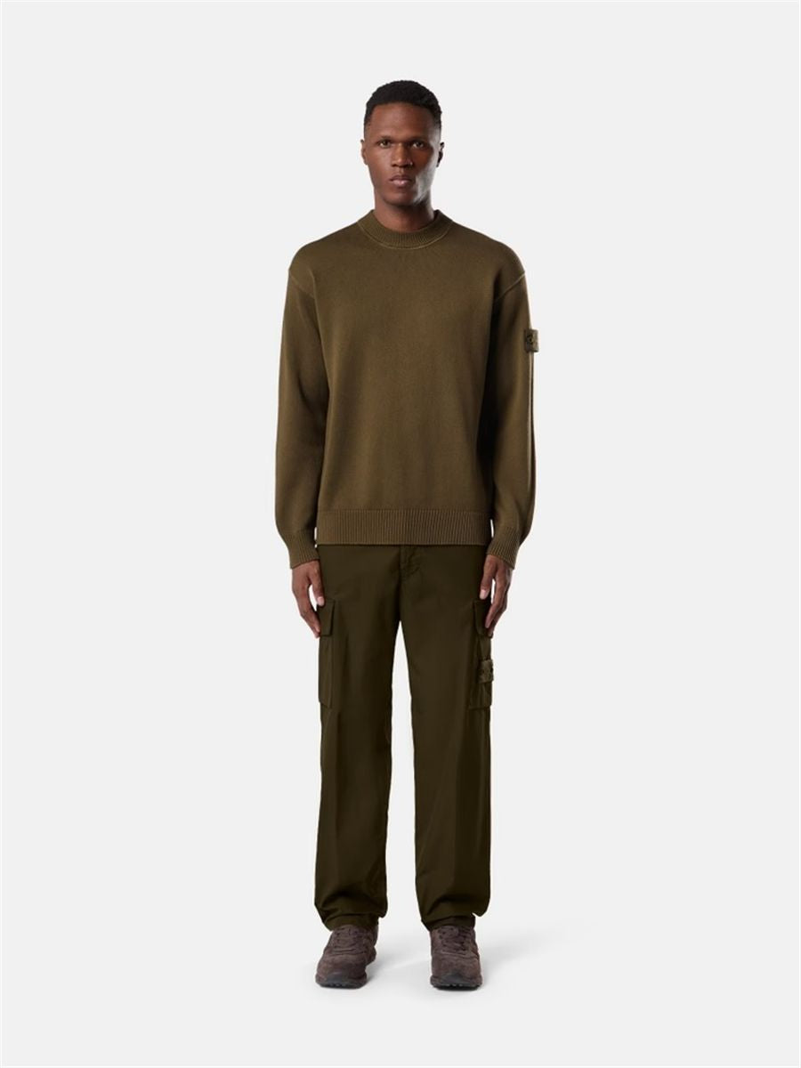 Regular-fit crewneck jumper with ribbed trims-STONE ISLAND-Verso