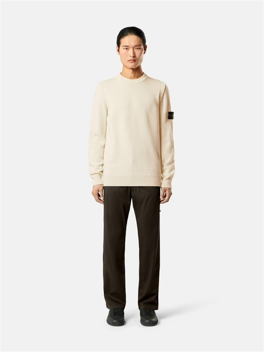 Regular-fit crewneck jumper with ribbed trims-STONE ISLAND-Verso