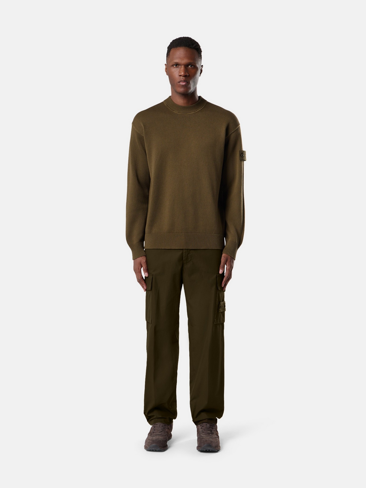 Regular-fit crewneck jumper with ribbed trims-STONE ISLAND-Verso