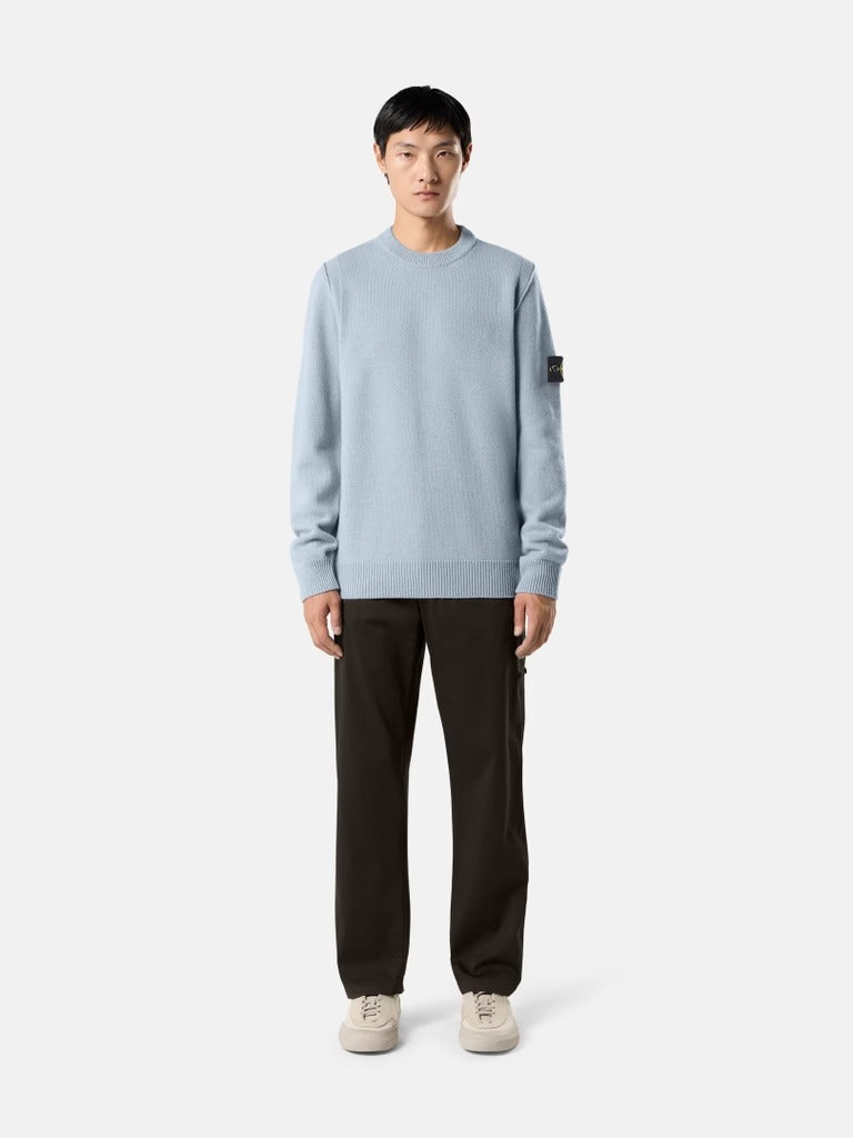Regular-fit crewneck jumper with ribbed trims-STONE ISLAND-Verso