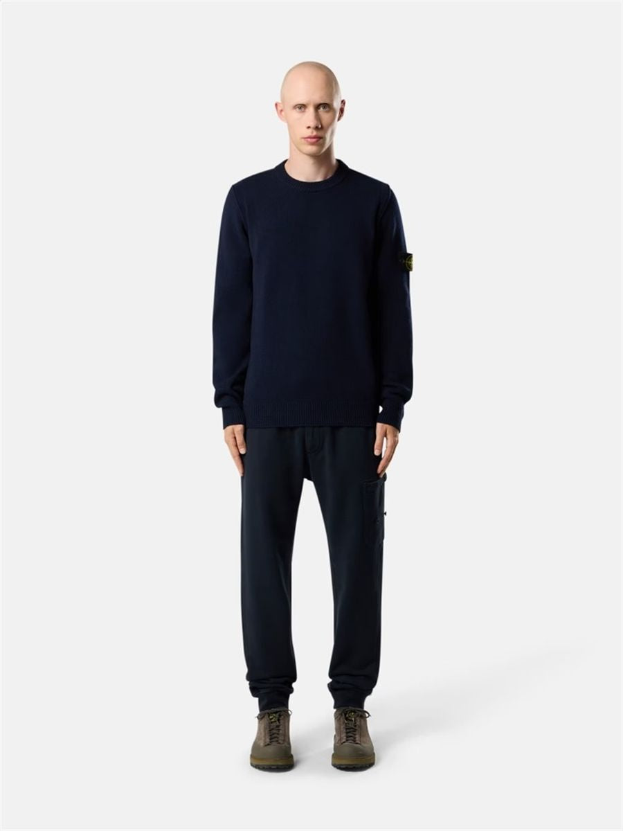 Regular-fit crewneck jumper with ribbed trims-STONE ISLAND-Verso