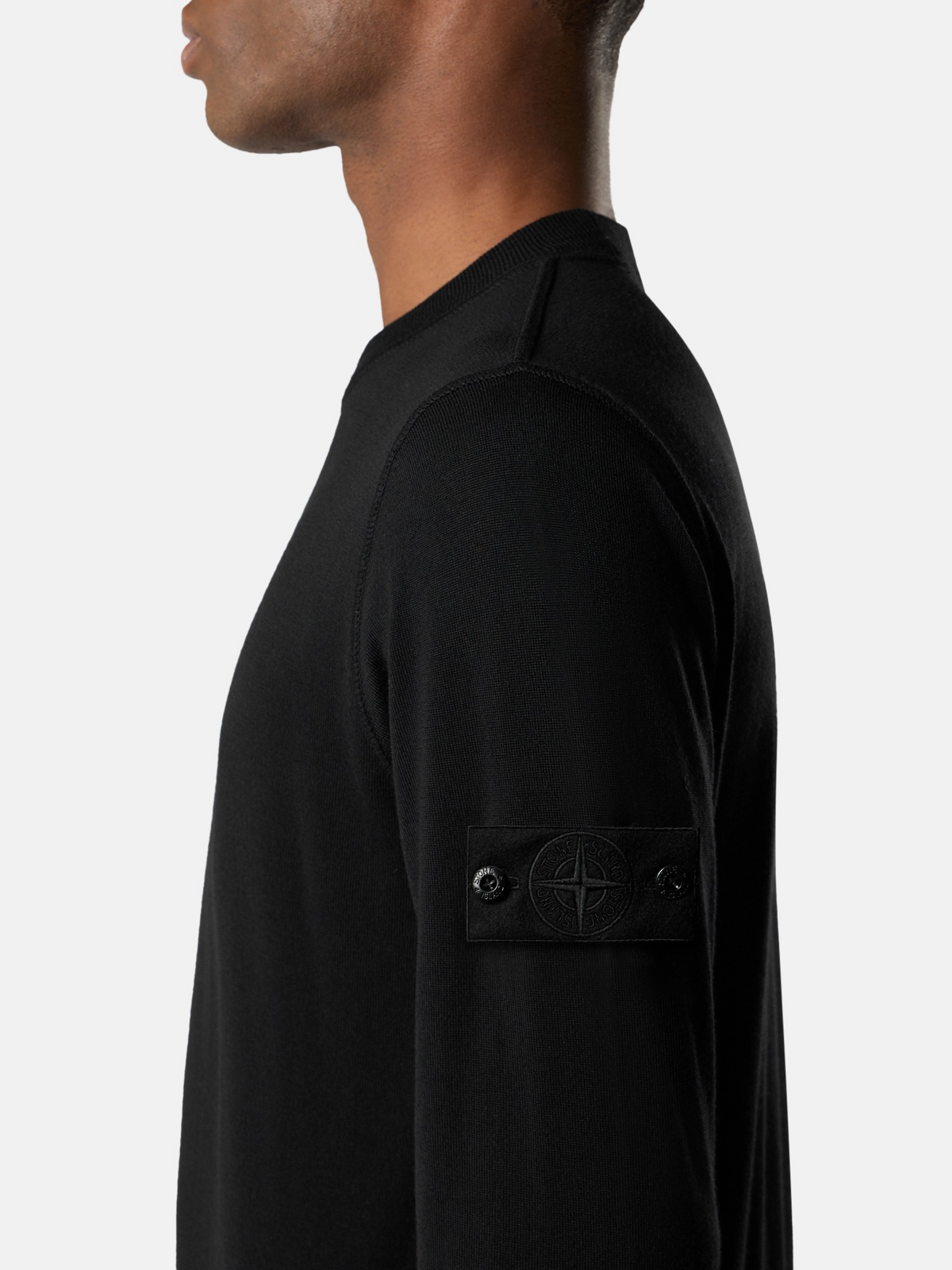 Regular-Fit Crewneck Jumper with Ribbed Trims-STONE ISLAND-Verso