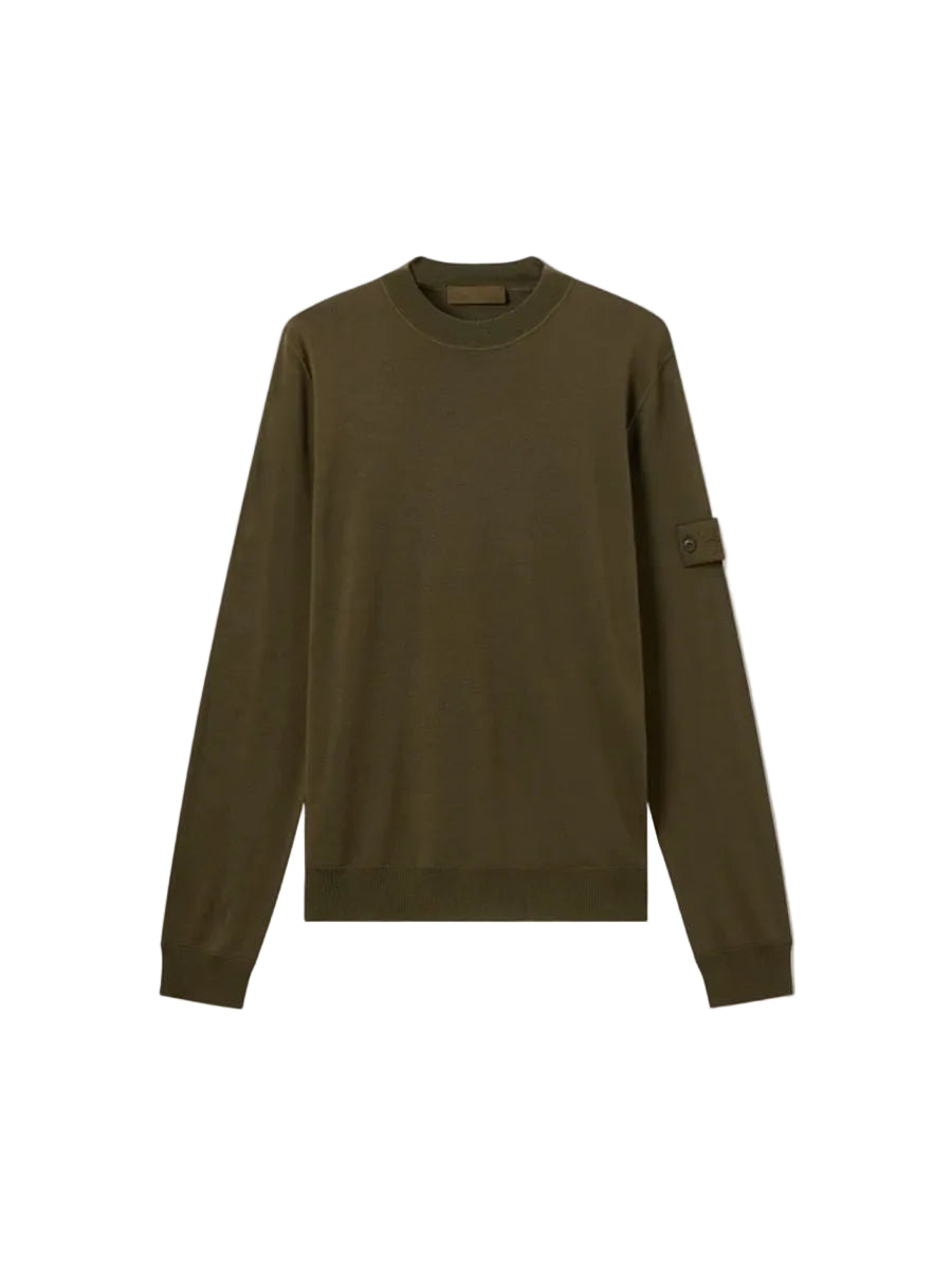 Regular-fit crewneck jumper with ribbed trims-STONE ISLAND-311345-S-Verso