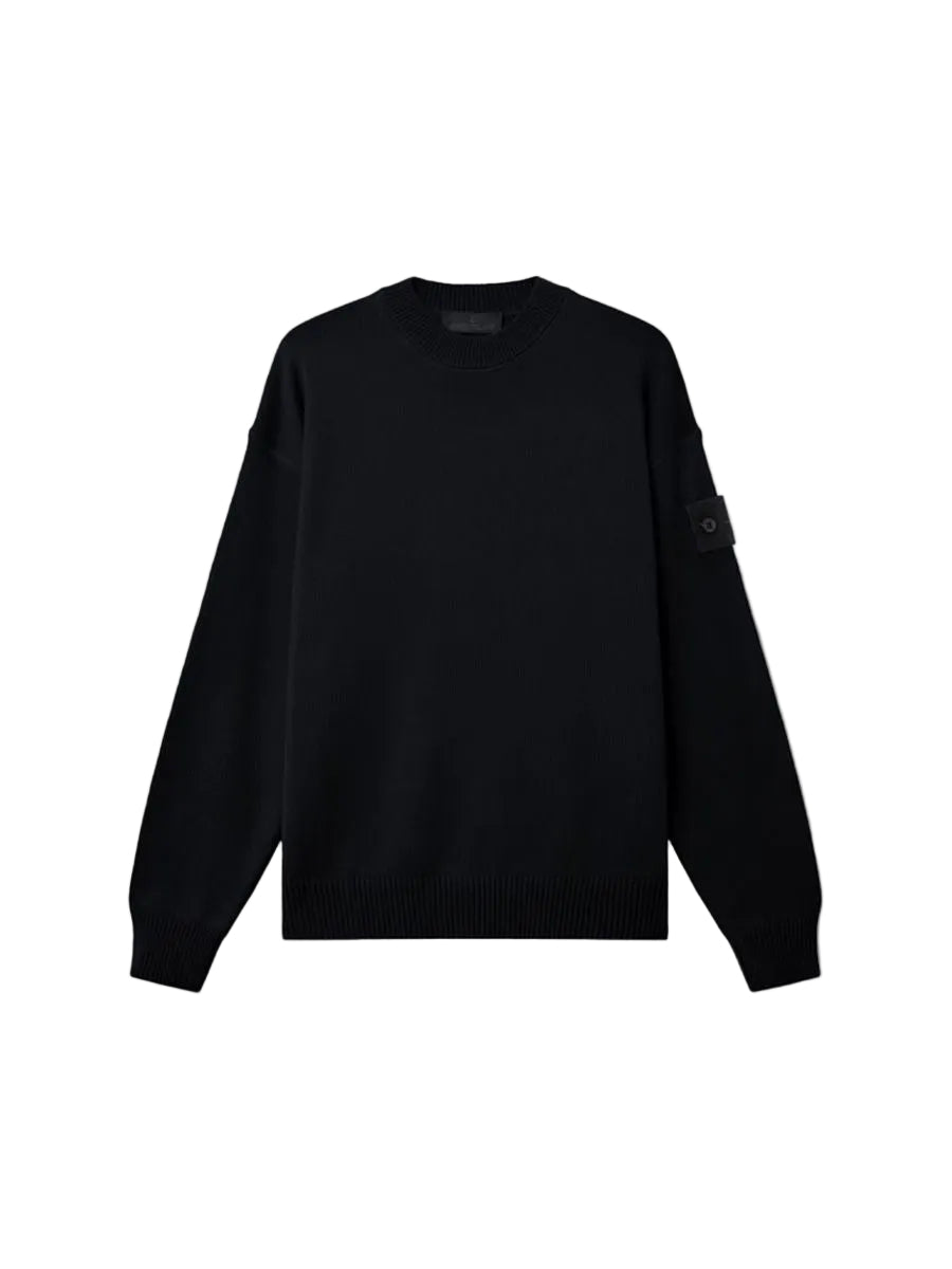 Regular-fit crewneck jumper with ribbed trims-STONE ISLAND-311348-XS-Verso