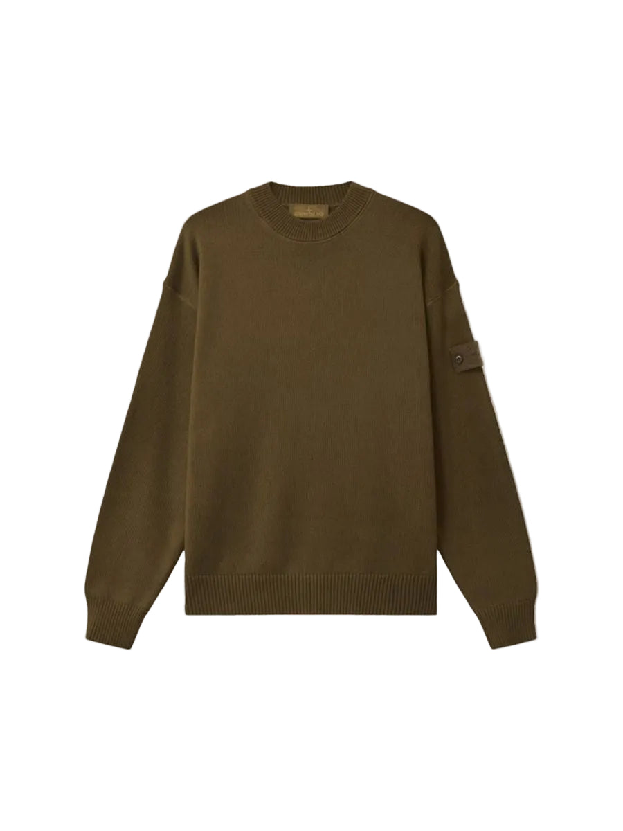 Regular-fit crewneck jumper with ribbed trims-STONE ISLAND-311349-XS-Verso