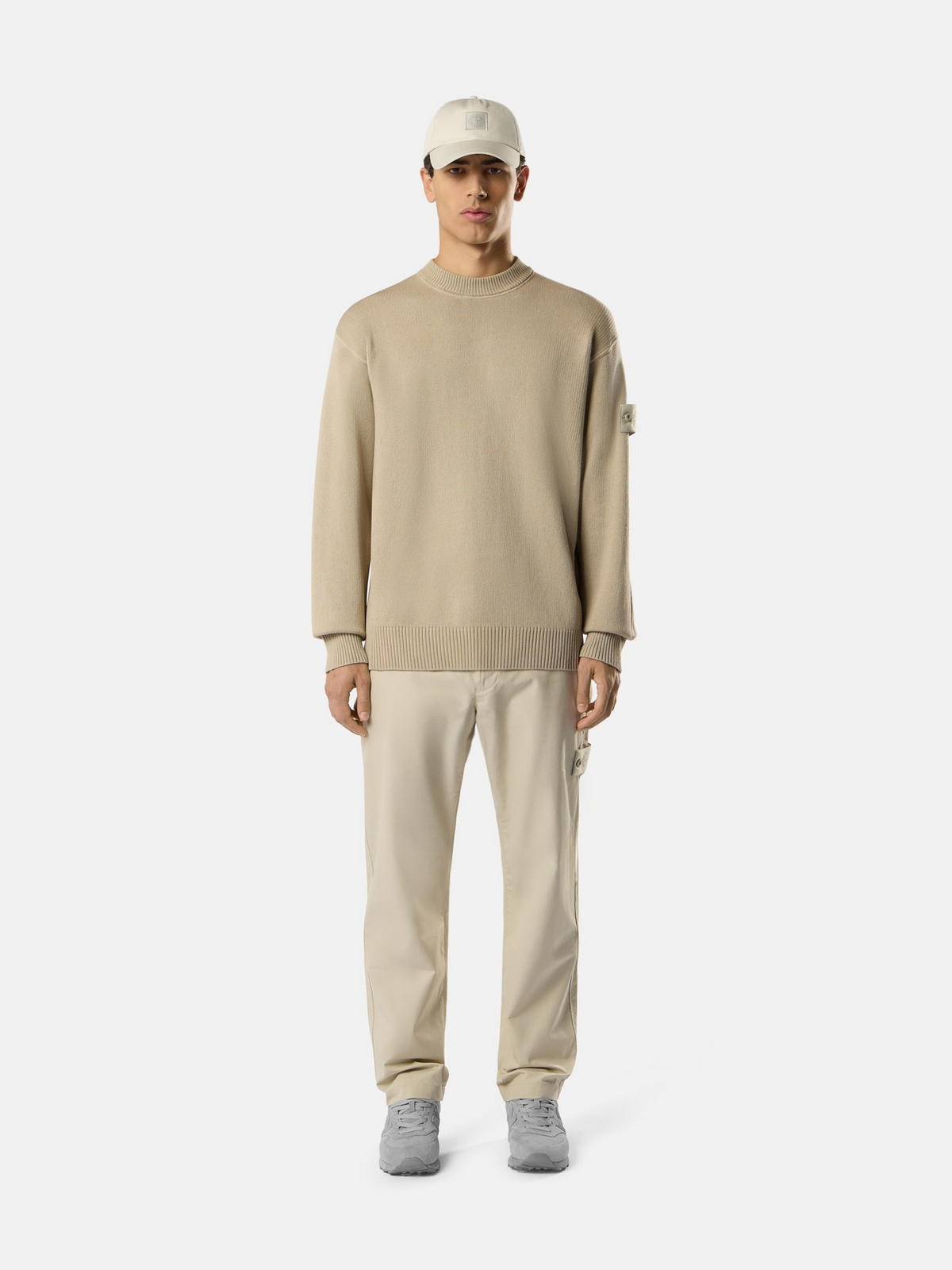 Regular-fit crewneck jumper with ribbed trims-STONE ISLAND-Verso
