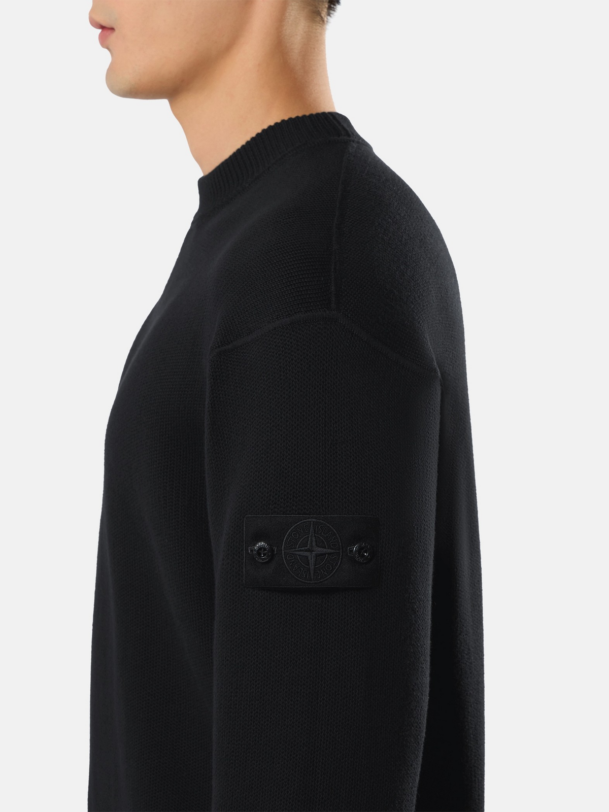 Regular-fit crewneck jumper with ribbed trims-STONE ISLAND-Verso