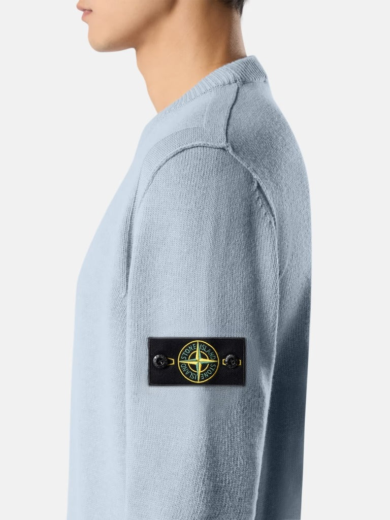 Regular-fit crewneck jumper with ribbed trims-STONE ISLAND-Verso