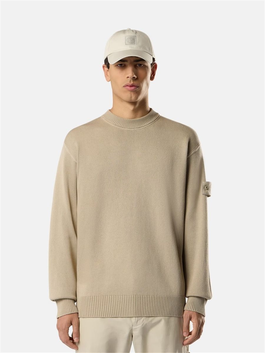 Regular-fit crewneck jumper with ribbed trims-STONE ISLAND-Verso